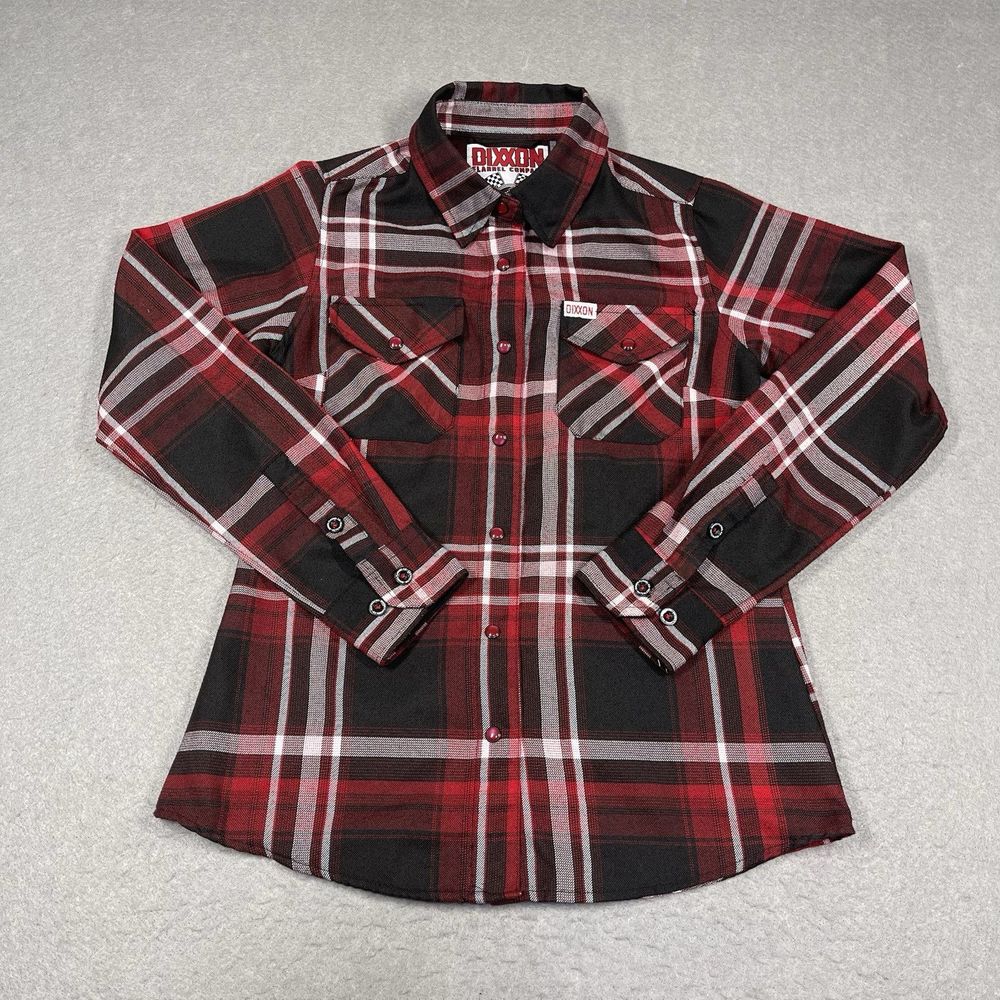 Dixxon Shirt Womens Small Red Black Flannel The Matchless Pearl Snap Western